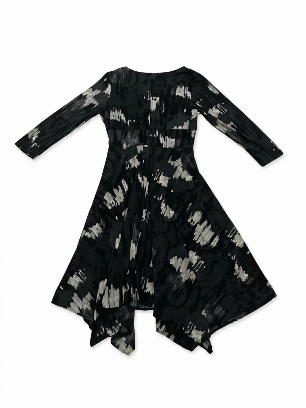 Simply Vera Vera Wang Handkerchief Dress Black Cream Abstract Art Knit XS - Picture 4 of 6
